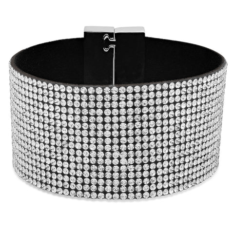 Ladies velvet cocktail bracelet with alloy clasp