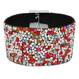 Ladies velvet cocktail bracelet with alloy clasp