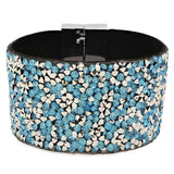 Ladies velvet cocktail bracelet with alloy clasp