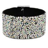 Ladies velvet cocktail bracelet with alloy clasp