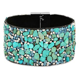 Ladies velvet cocktail bracelet with alloy clasp