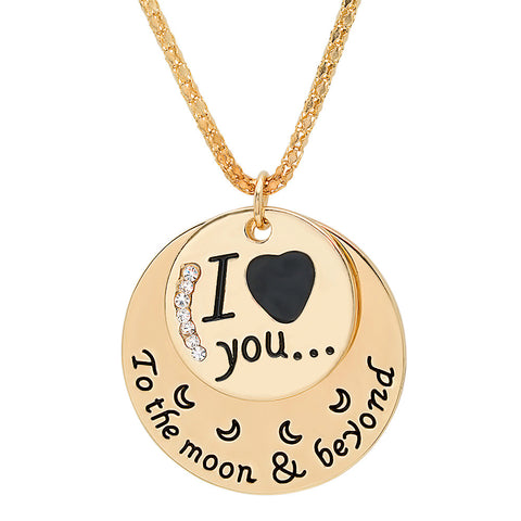Rose Gold 'I ♥ you to the moon & beyond' Pendant