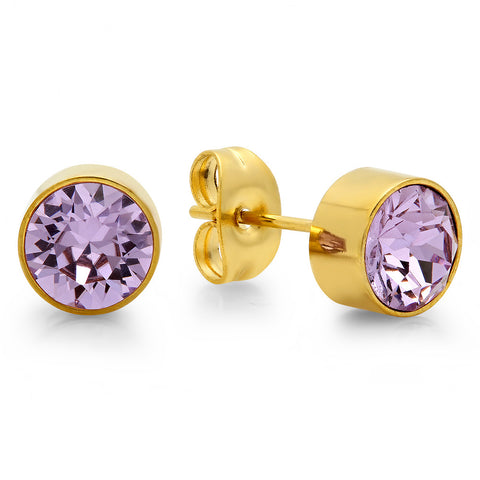 18k Gold Plated Stainless Steel Birthstone (June) Earring Studs