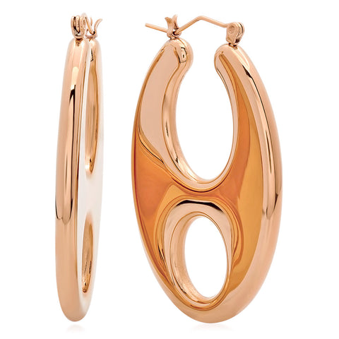 Ladies 18kt Rose Gold Plated Stainless Steel Earrings