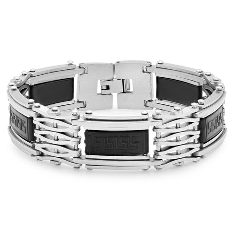 Men's Stainless Steel & Rubber Bracelet